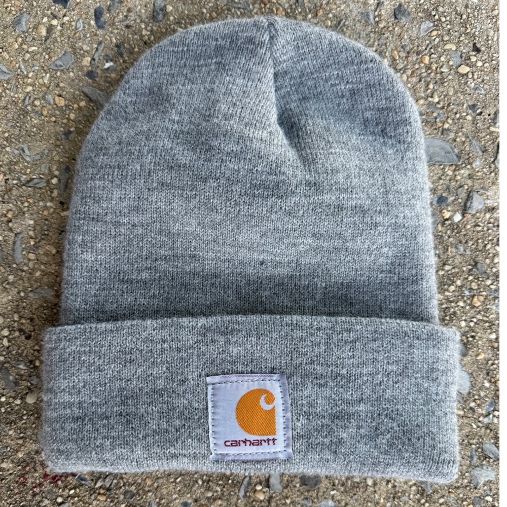 Carhartt A18 Acrylic Watch Hat Beanie‎ Heather Grey Mens Womens One Size Logo